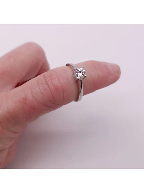 NEW 925 Moisanite LDS Engagement Solitaire Ring 0.425CT VVSD Size 6 - Picture 1 of 7